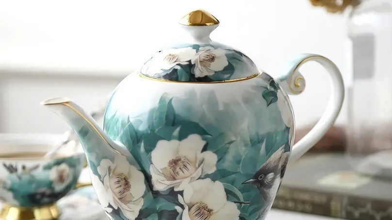 Elegant Bone China Coffee Cup Set with Sugar Jar and Saucer