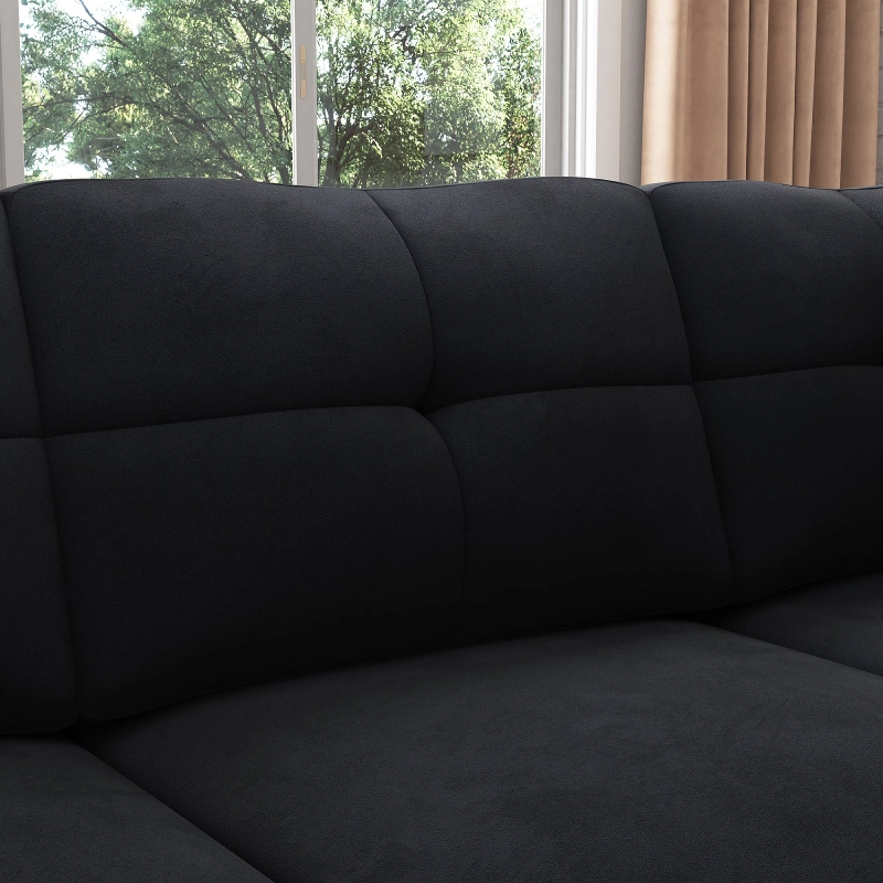 Velvet L-Shaped Convertible Sectional Sofa