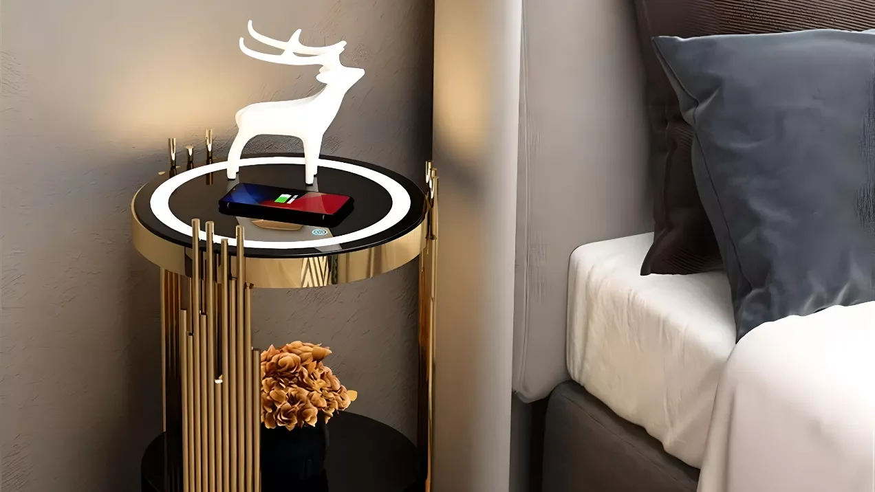 Nordic Bedroom Round Smart Nightstands