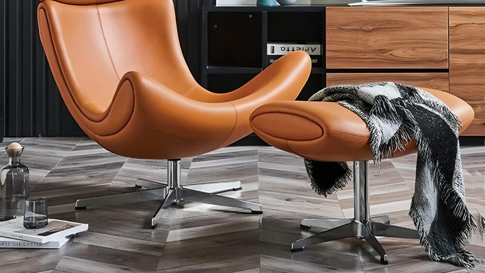 Leather Leisure Chair & Ottoman Se