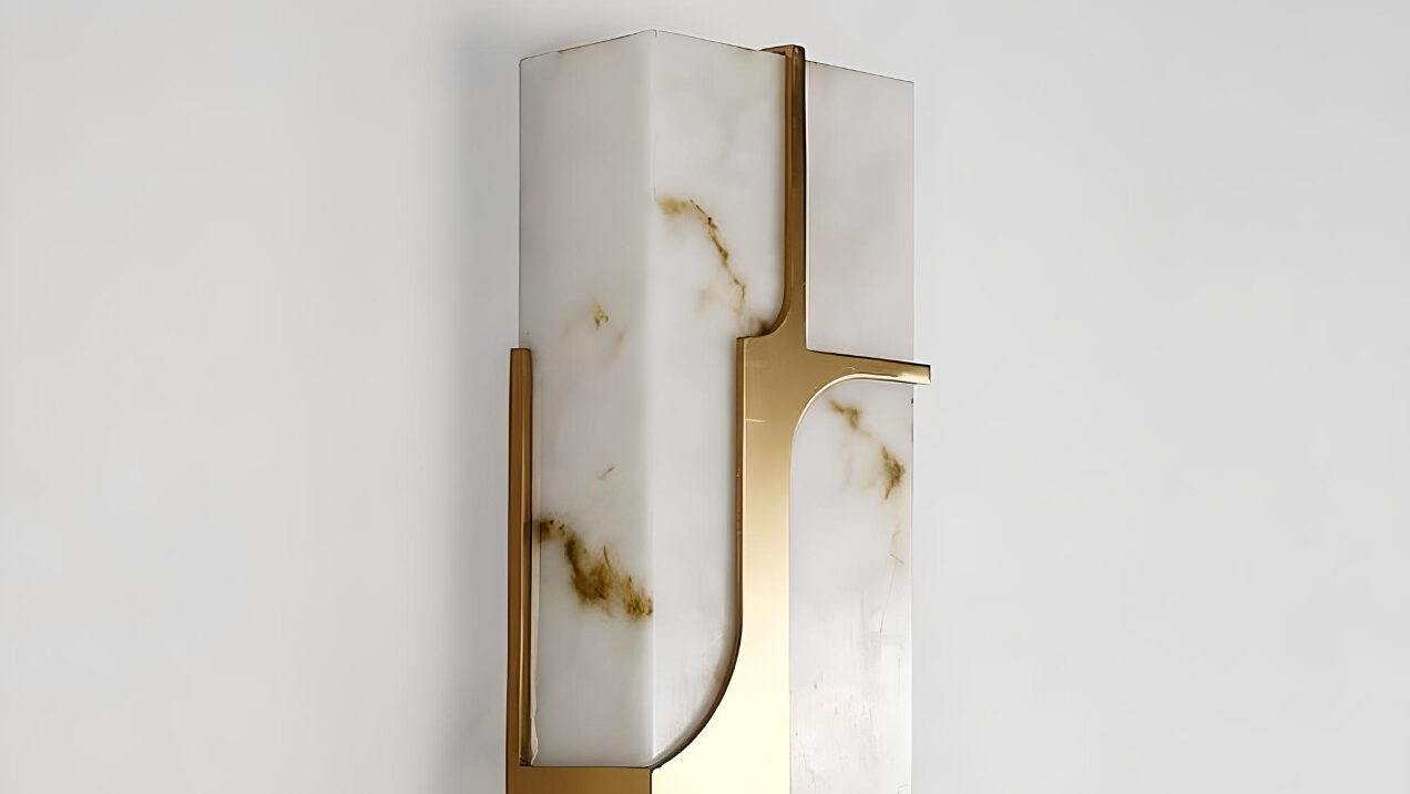 Elegant Marble & Copper Wall Lamp