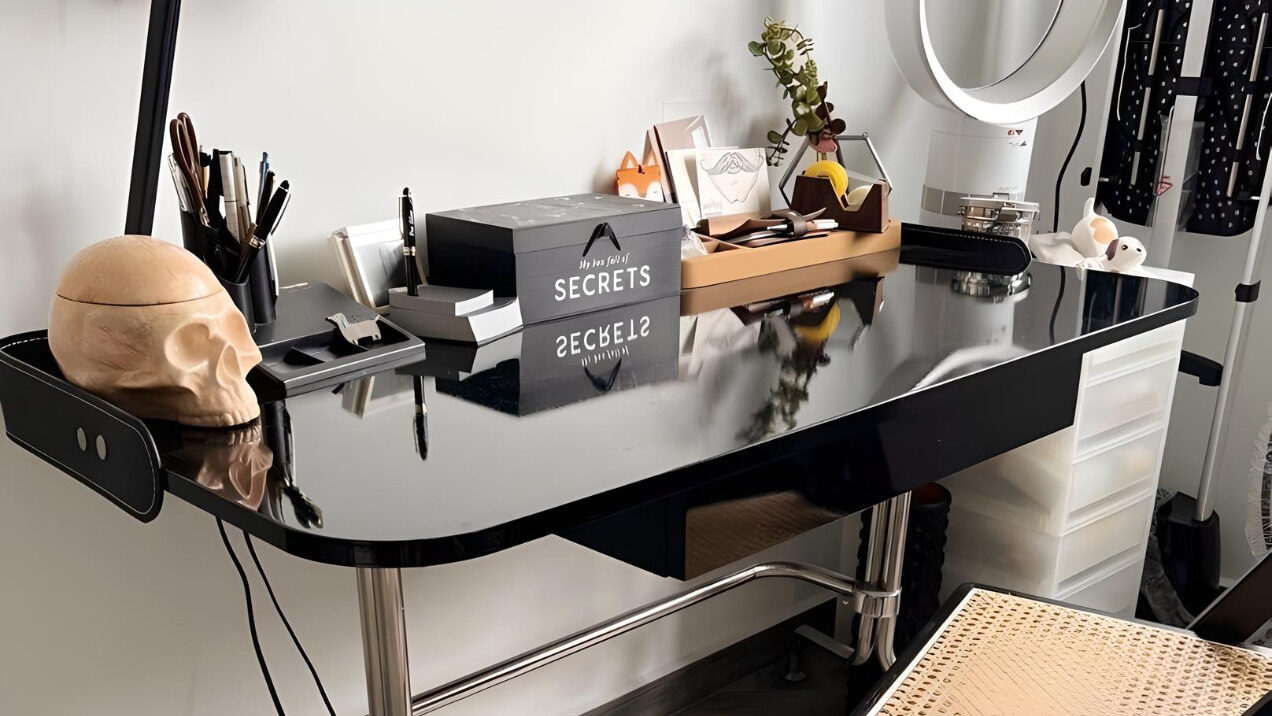 Multi-Purpose Stainless Steel Bauhaus Desk for Home and Office