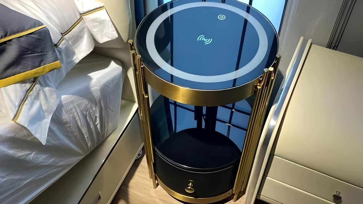 Nordic Bedroom Round Smart Nightstands