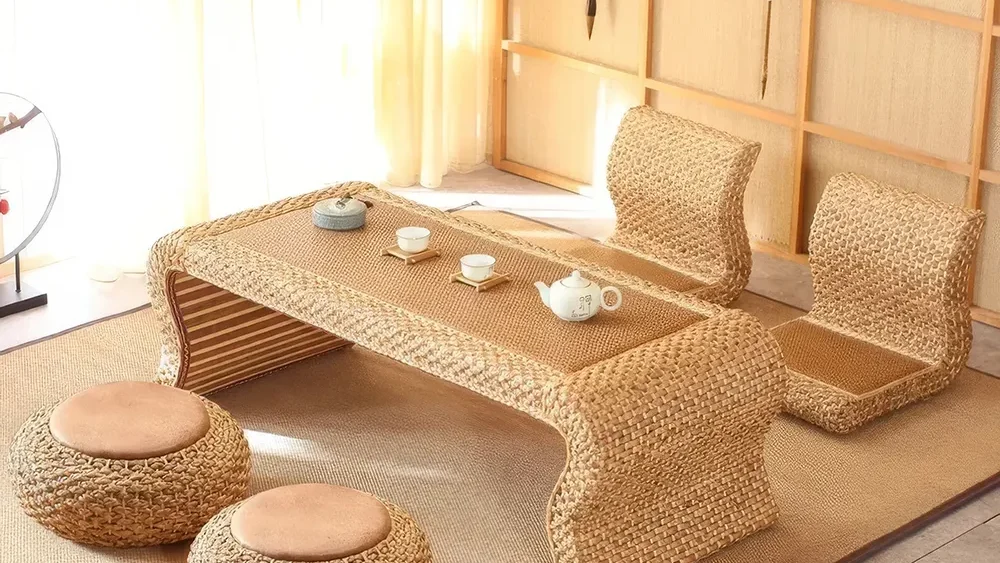Minimalist Rattan Coffee Table for Modern Homes