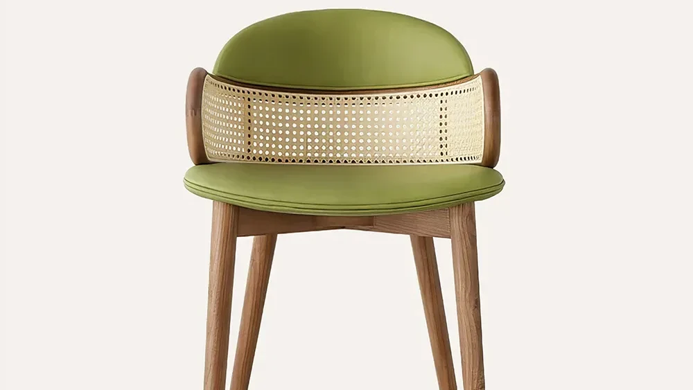 Solid Wood Rattan Kitchen Counter & Bar Chair